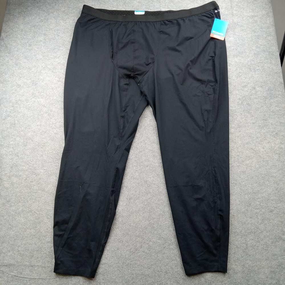 Columbia Underwear Mens 6XL Black Omni-Heat Thermal Stretch Long Johns Tight New